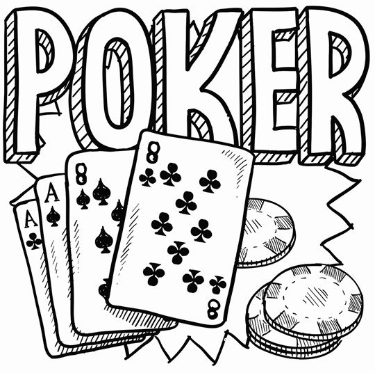 540x536 Doodle Style Poker Card Game In Format Includes Text Cards