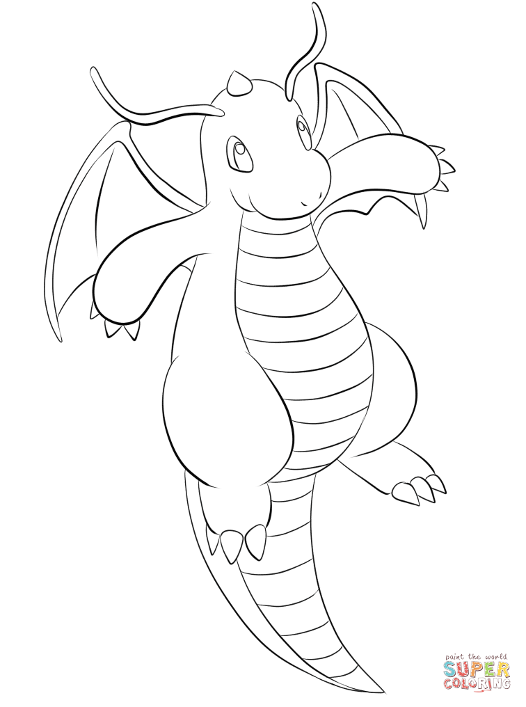 756x1016 Pokemon Dragonite Coloring Pages