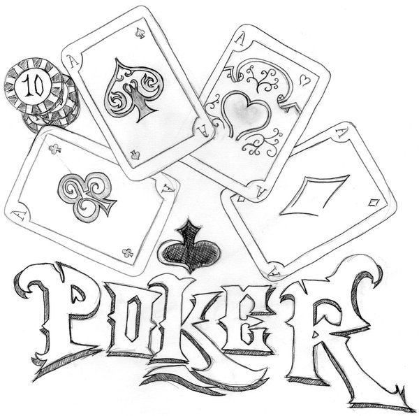600x595 Poker Coloring Pages