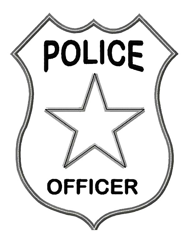 600x766 Police Badge Coloring Page
