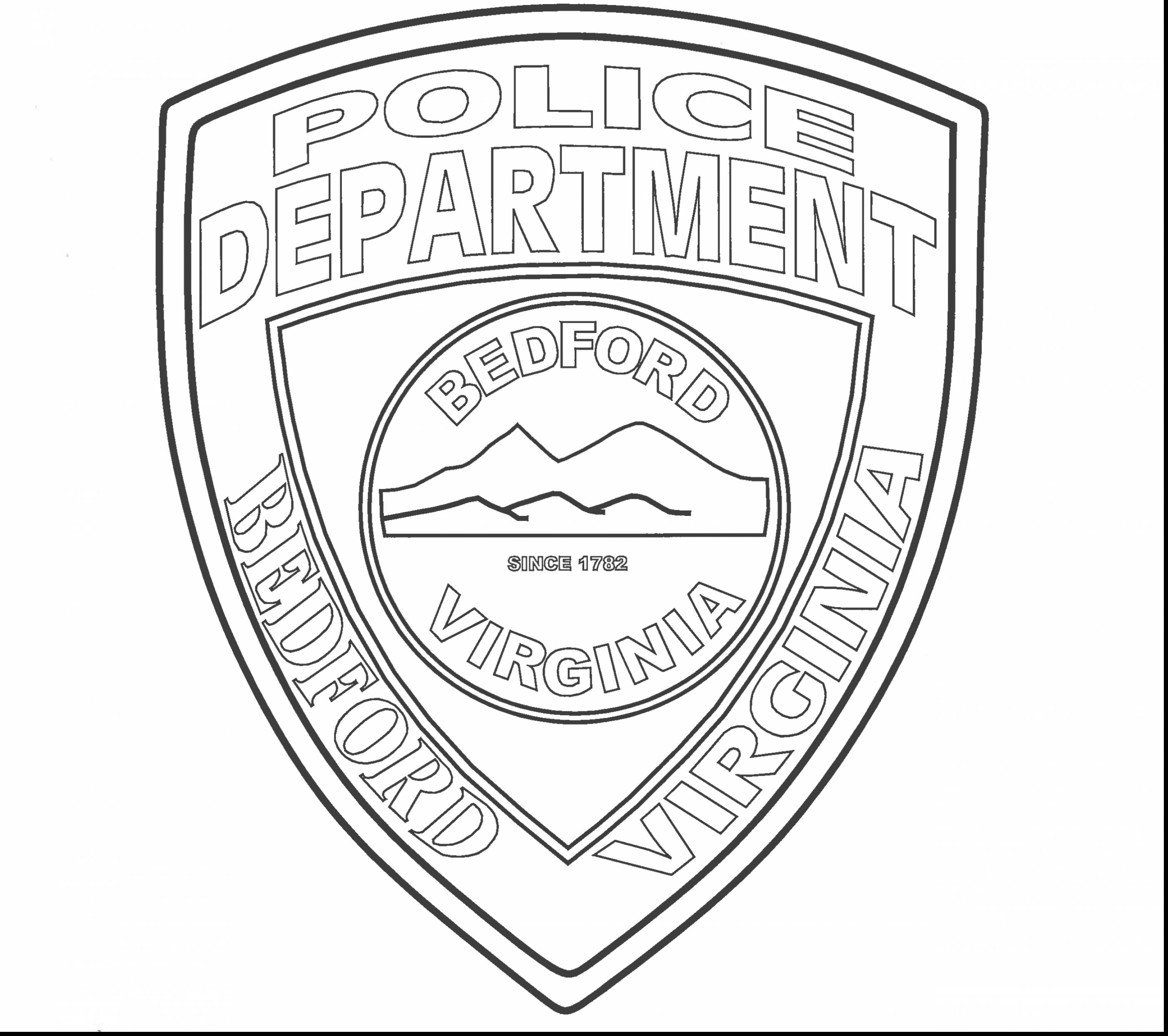 2805x2488 Police Badge Coloring Page Cute Printable For 2799