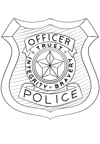 333x480 Printable Police Badge Police Officer Badge Coloring Page Free