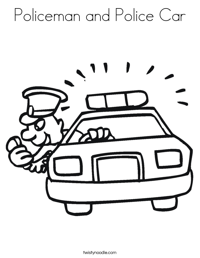 685x886 Policeman And Police Car Coloring Page