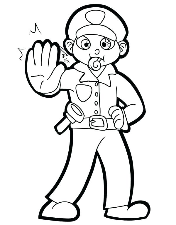 600x765 Police Coloring Pages To Print Color Page Free Coloring Page