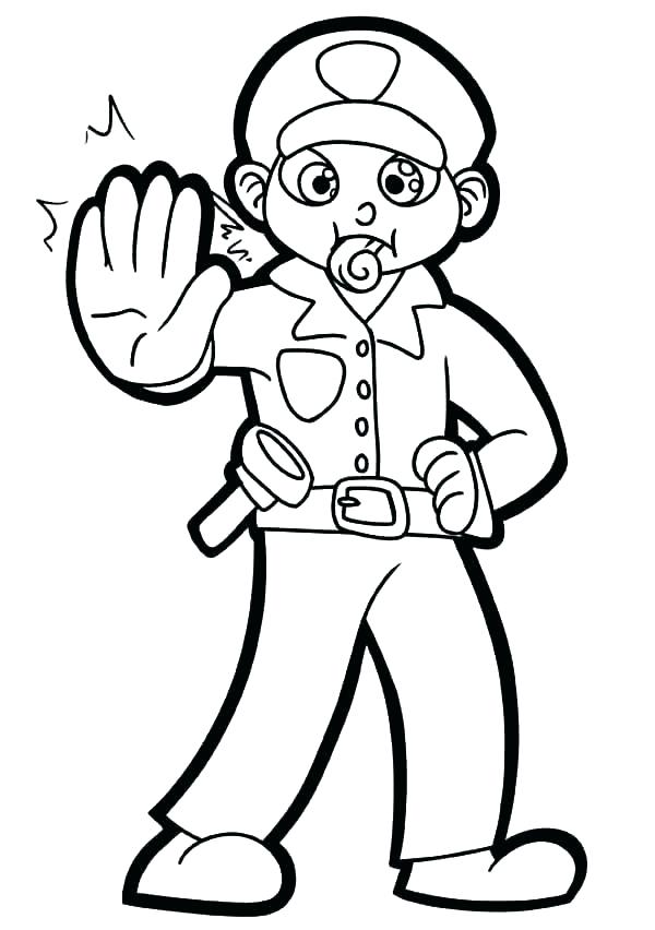 600x852 Police Hat Coloring Page Policeman Coloring Page Policeman