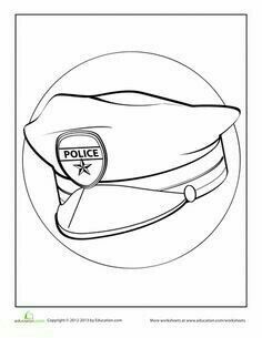 236x305 Kindergarten Printable Hat Templates Coloring Pages, Police