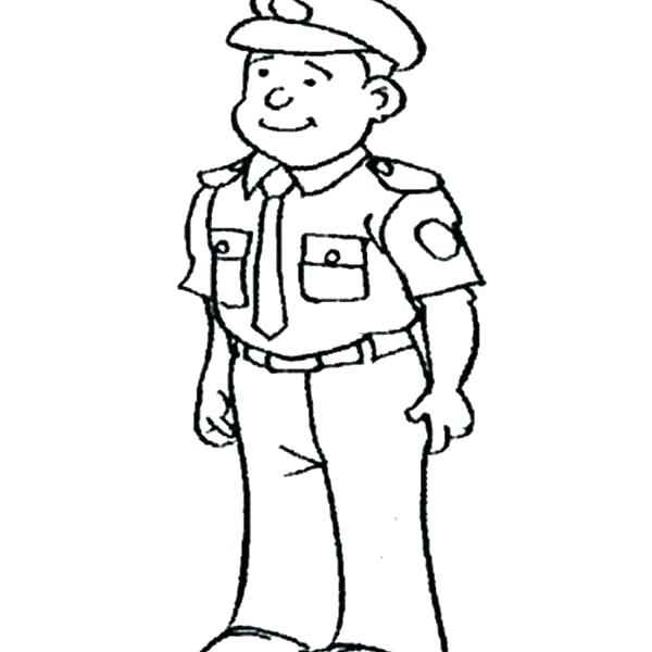 600x600 Police Officer Coloring Pages
