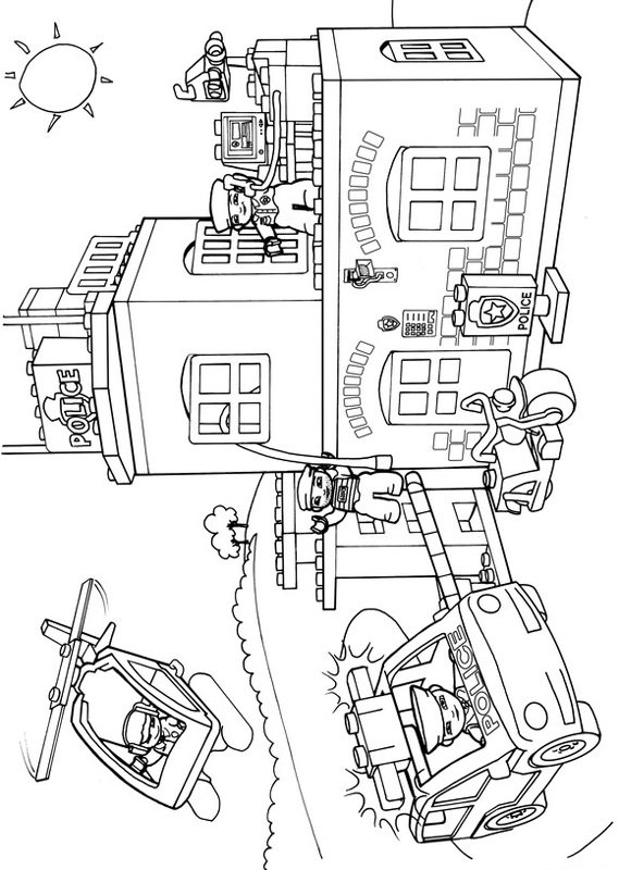 569x800 Police Station Coloring Sheet