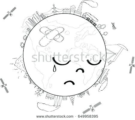 450x401 Planet Earth Coloring Pages Sad Planet Earth Global Environmental
