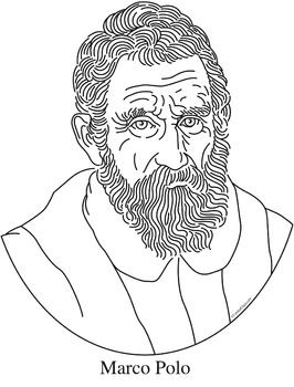 266x350 Marco Polo Clip Art, Coloring Page, Or Mini Poster By Cordial Clips