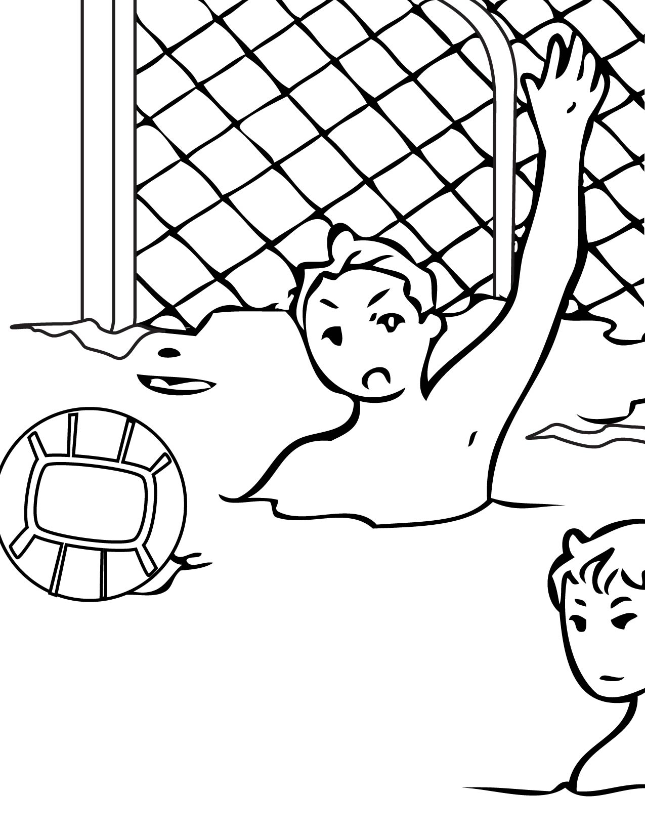 1275x1650 Water Polo Coloring Page