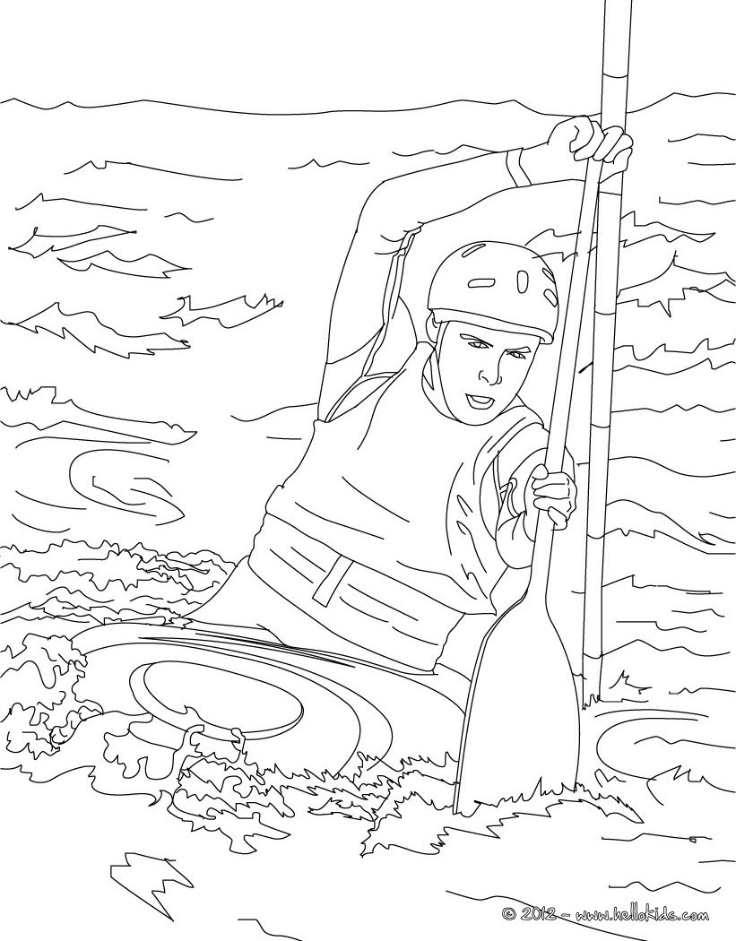 821x1050 Coloring Pages Kids Canoes Water Sports Free Printable Adult
