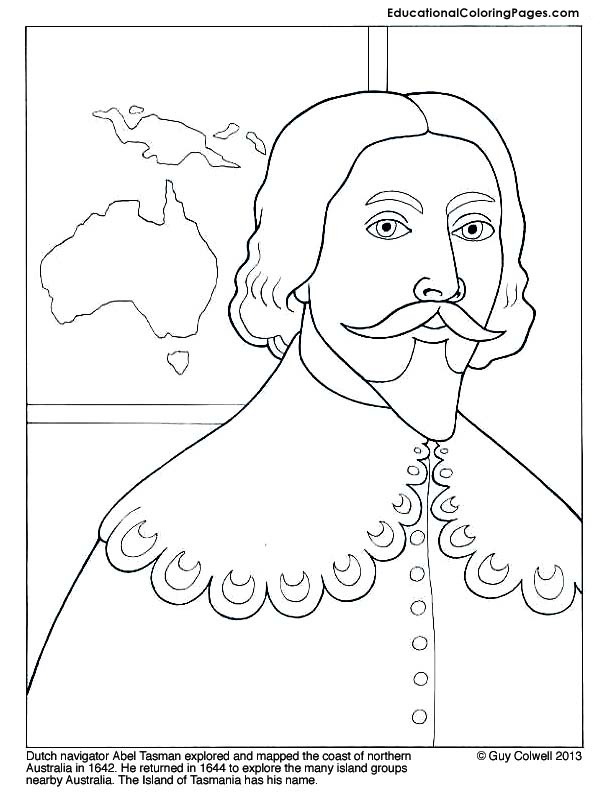 612x792 Famous Explorers Coloring
