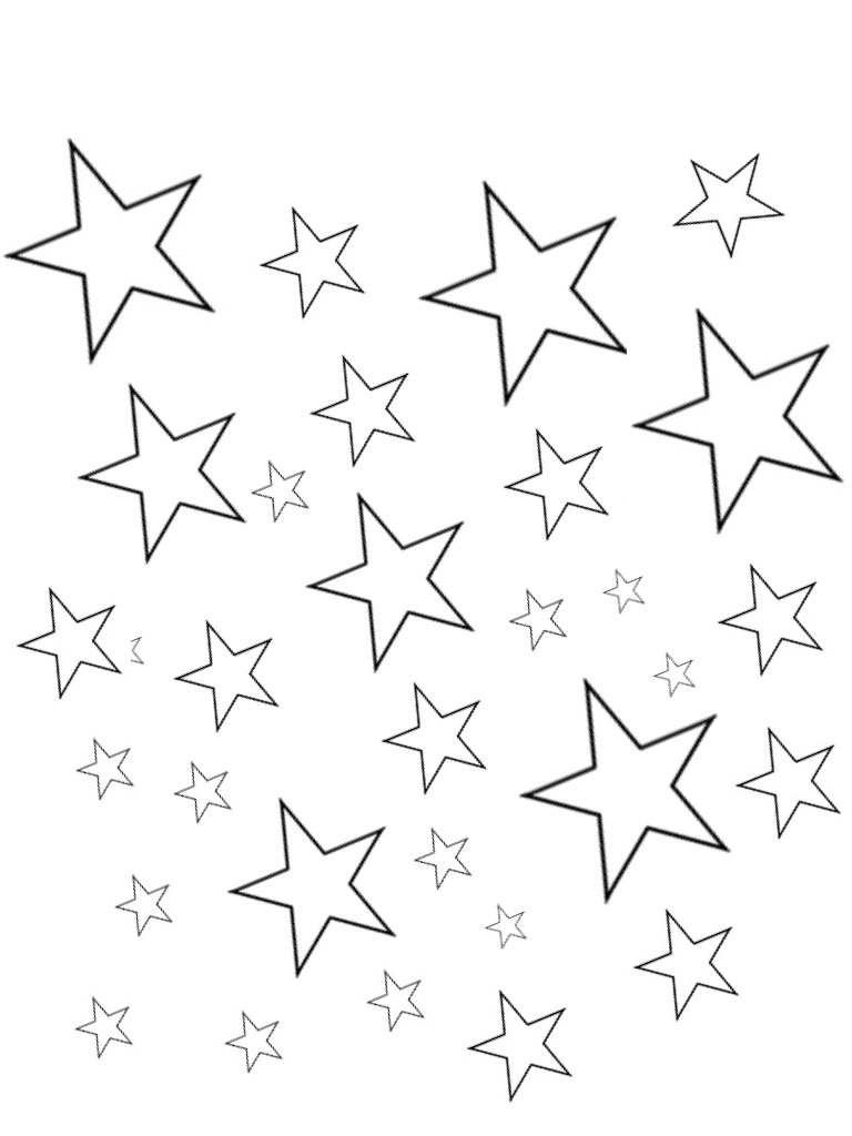 768x1024 Stars Coloring Page