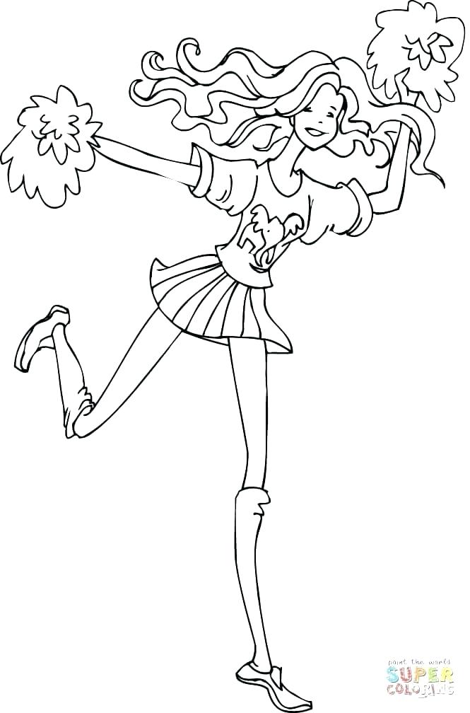 665x1008 Cheerleader Coloring Pages Megaphone And Pom Poms Coloring Pages