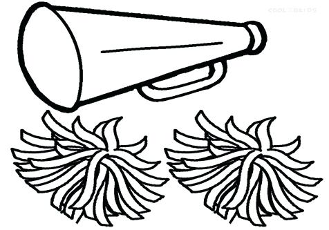 476x333 Pom Pom Coloring Pages Cheerleader Coloring Pages Megaphone
