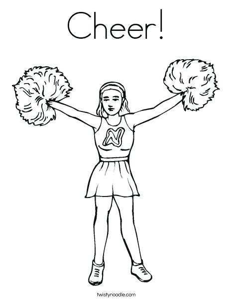 468x605 Cheer Coloring Pages Cheerleader With Pom Poms Coloring Page Cheer