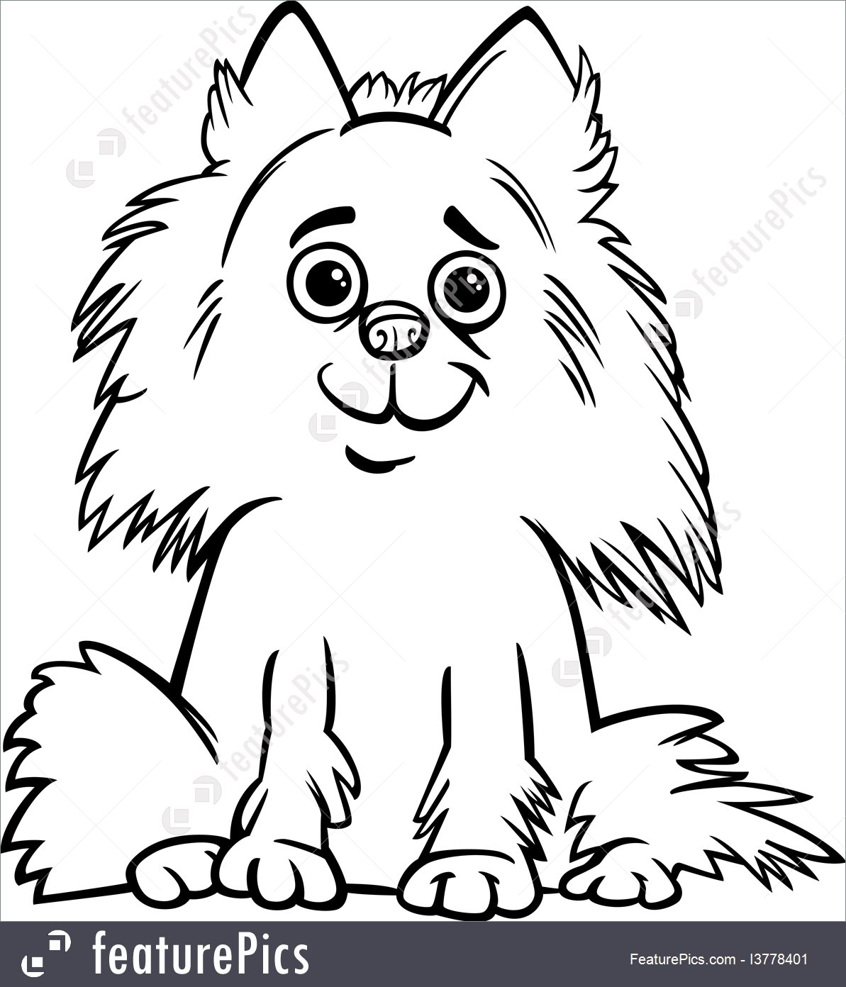 1193x1392 Pets Pomeranian Dog Cartoon For Coloring Book