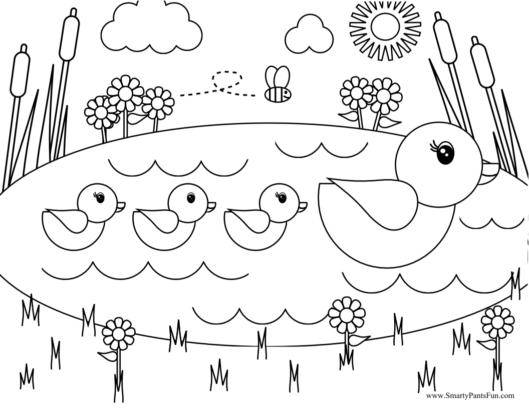 1056x816 Pond Coloring Page