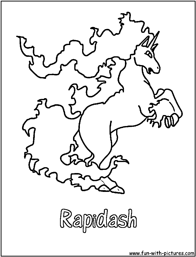 800x1050 Rapidash Coloring Page