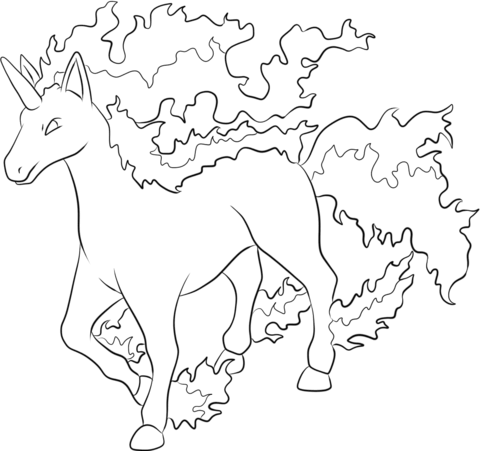 480x451 Click To See Printable Version Of Rapidash Coloring Page Lineart