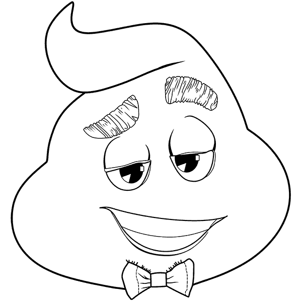 600x600 Happy Emoji Poop Colouring Pages
