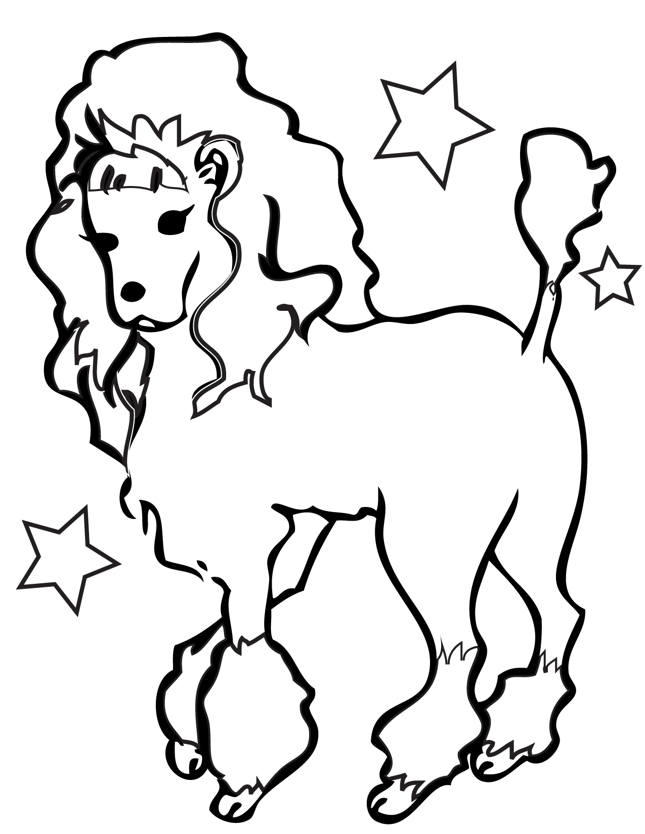 1275x1650 Poodle Coloring Page