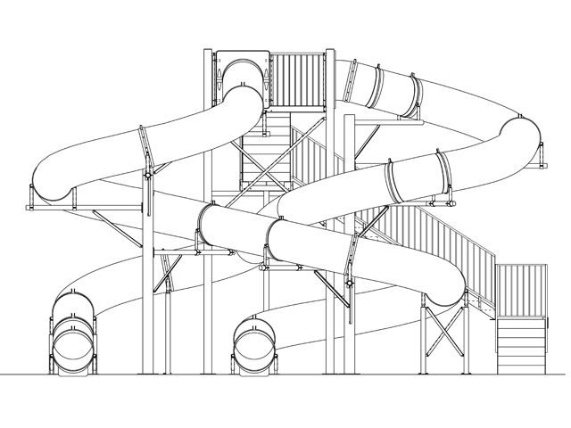 640x480 Pool Water Slide Coloring Page Sketch Coloring Page
