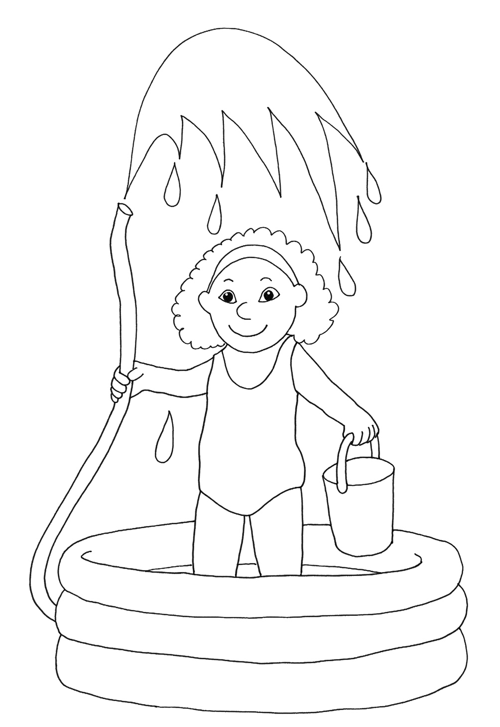 1004x1459 Summer Coloring Pages Girl Water Pool Inside 10