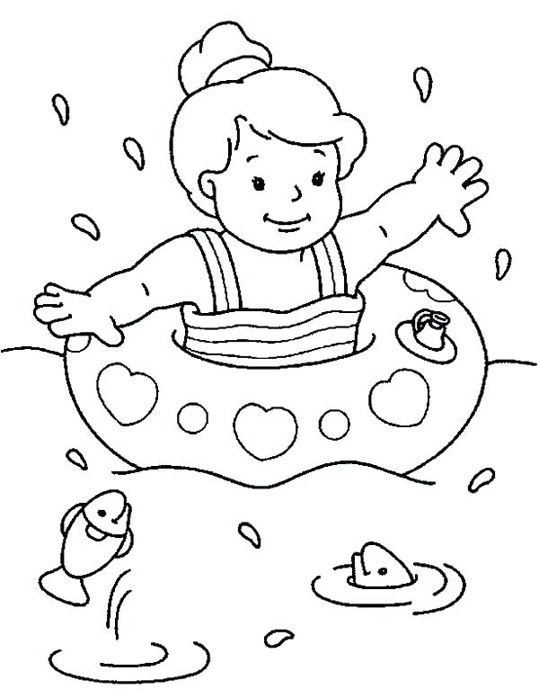 600x776 Swimming Coloring Pages Swimming Coloring Pages Little Swimmer