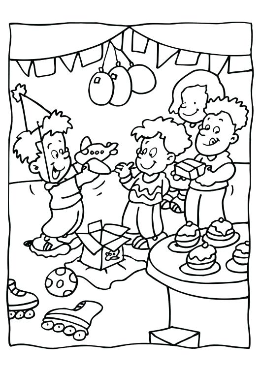 530x750 Party Coloring Pages Party Coloring Pages Birthday Party Coloring