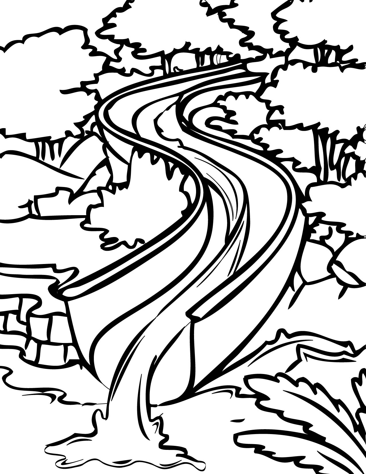 1275x1650 Water Slide Coloring Page