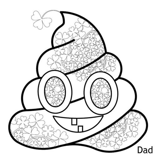 500x508 Printable Poop Emoji Coloring 046 1, St Patrick's Day Coloring