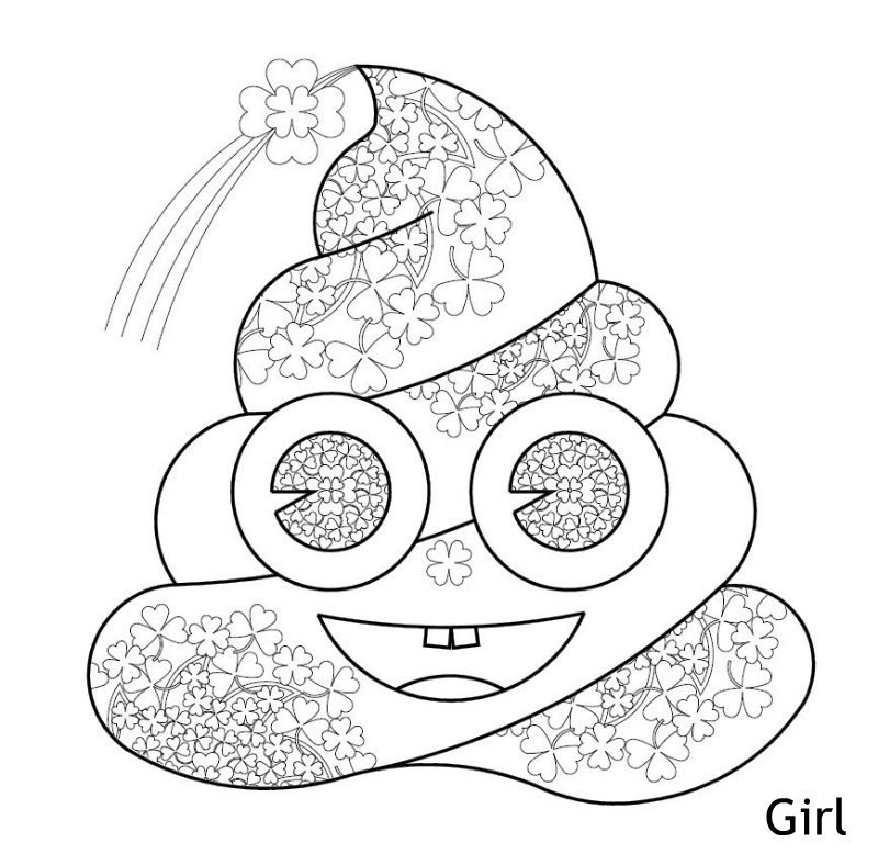 800x778 Printable Poop Emoji Coloring 046 2, St Patrick's Day Coloring