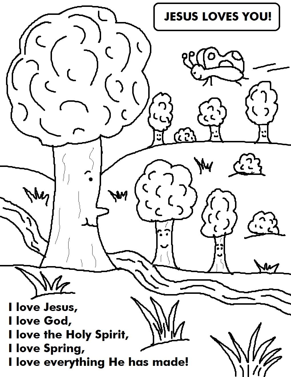 1019x1319 Spring Coloring Sheet