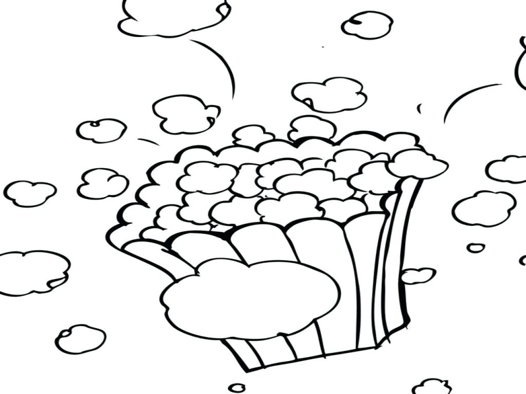 1024x768 Popcorn Kernel Coloring Page