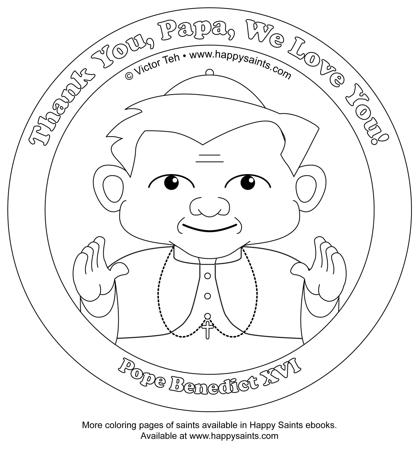 1461x1600 Happy Saints Pope Benedict Xvi Coloring Page