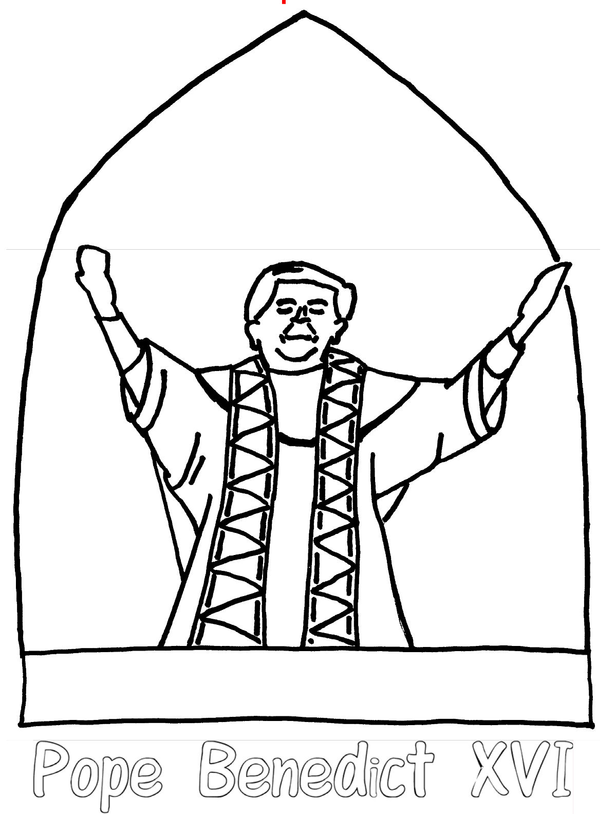 1197x1584 Pope Benedict Xvi Coloring Page