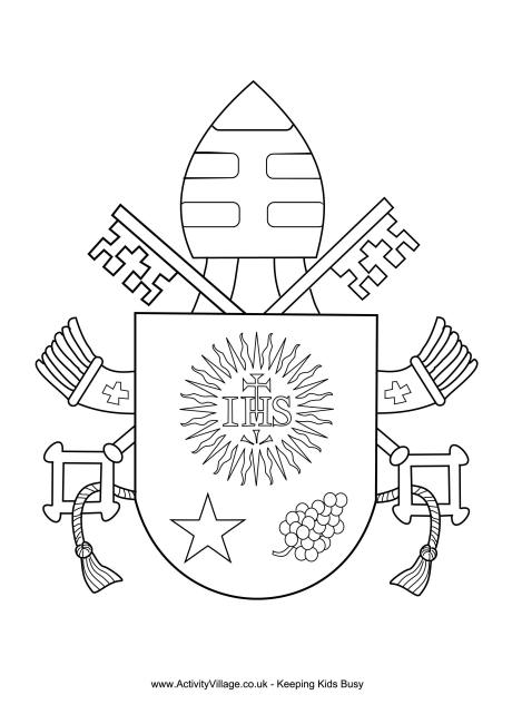 460x650 Pope Francis Coat Of Arms Coloring Page