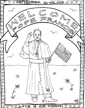 276x350 Pope Francis Coloring Sheet By Karen Wolff Teachers Pay Teachers
