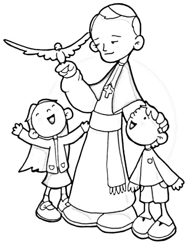 617x800 Saint Pope John Paul Ii Coloring Pages Kolorowanki
