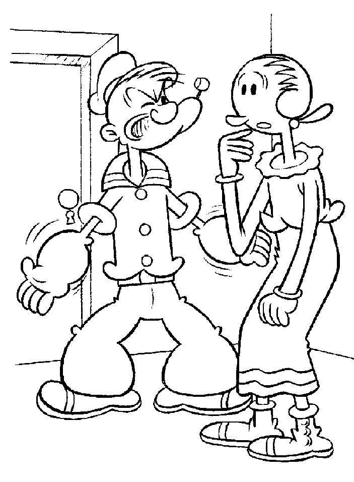703x956 Popeye Being Sweet To Olive Coloring Page Boys Pages