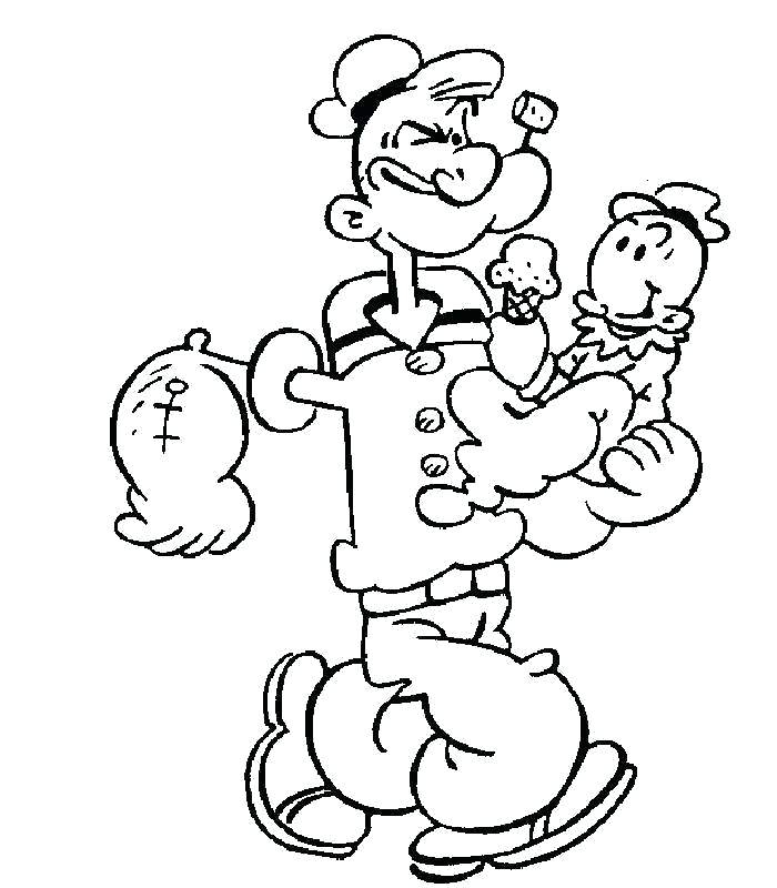 700x800 Popeye The Sailor Man Coloring Pages Popeye Coloring Pages Kids