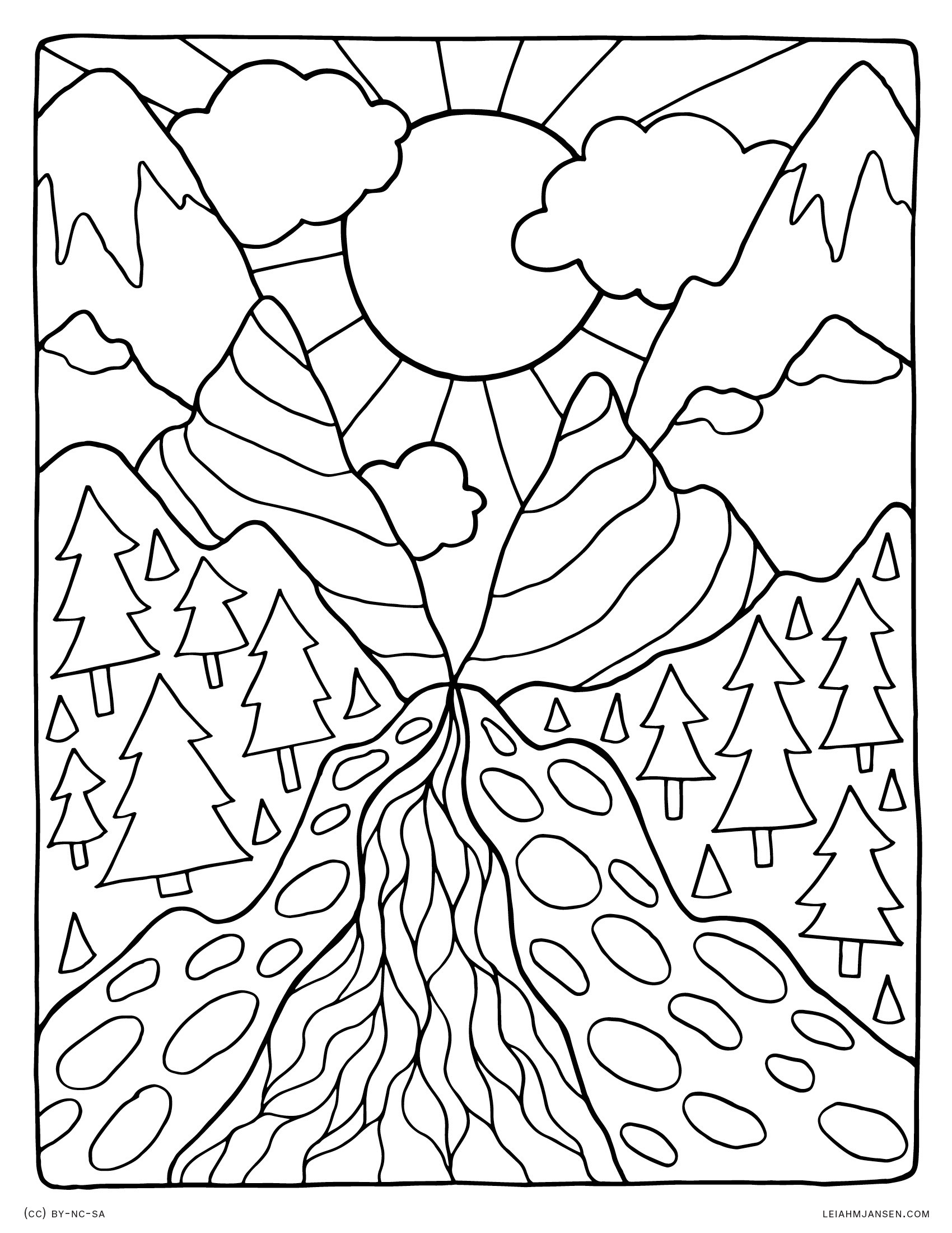 1700x2200 Free Printable Coloring Pages For Adults Landscapes @ Popular Free