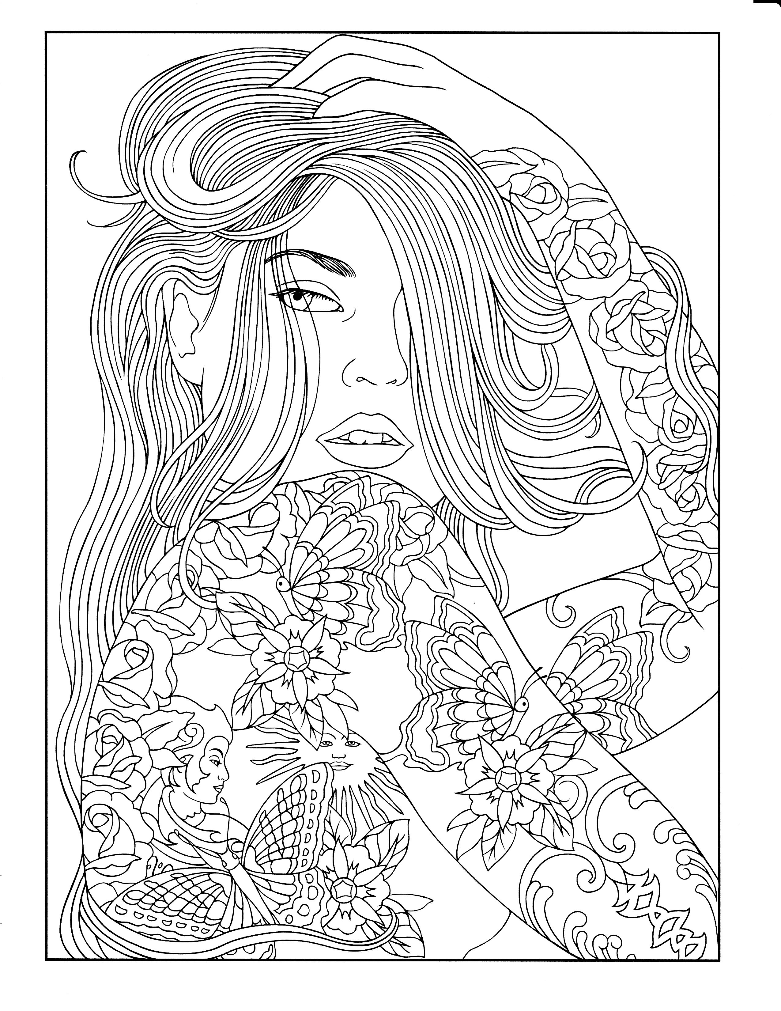 2550x3300 Adult Coloring Pages Of People