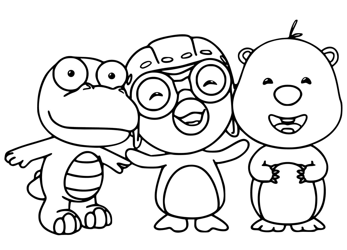 1420x1024 Pororo And Friends Colouring Pages
