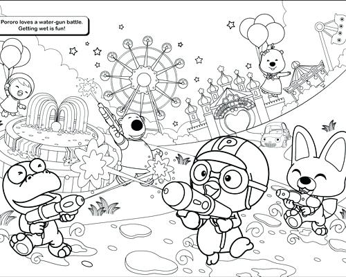 500x400 Coloring Pororo Colouring Block With Twist Up Crayons Pororo