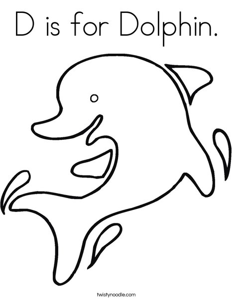 468x605 D Is For Dolphin Coloring Page
