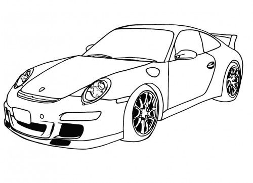 500x362 Porsche Coloring Pages Racing Car Porsche Ready To Race Coloring