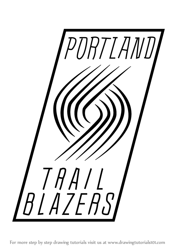 596x842 Learn How To Draw Portland Trail Blazers Logo (Nba) Step By Step